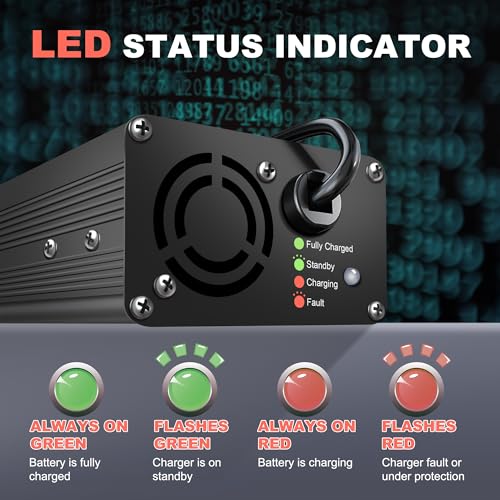 12V 10A Lithium Battery Charger 14.6V AC-DC LiFePO4 Battery Charger with Anderson Connector LED Indicator for Deep Cycle Rechargeable Batteries of RV,Home,Solar Systems - size: 14.6V 10AH charger