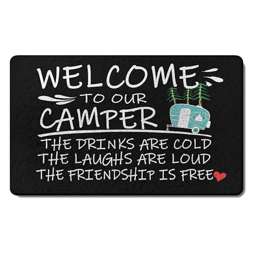 Camping Camper Door Mat 17 x 30,RV Mats for Inside and Outside,Camper Rugs for Inside, RV Welcome Mat Door Mat,Outdoor Camp Door Rug,Camping Gifts for Men Women,005-SQDM-ZH -Doormats - color: Color 31
