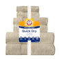 Arm & Hammer Quick Dry Bath Towel Set, 6 Piece, Khaki - color: Khaki