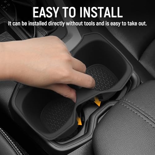 Front Cup Holder Compatible with Toyota 2019 2020 2021 RAV4 Accessories Silicone Material Insert Center Console Organizer - color: for Toyota 2019-2021 RAV4 (Front)
