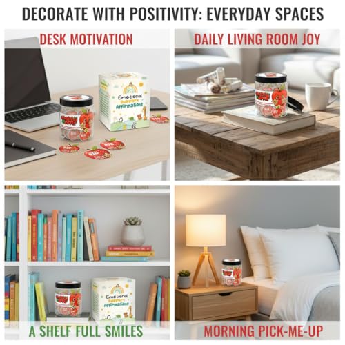 Positive Apple Jar with 60 Daily Affirmation Cards, Emotional Support Apple Gift, Apple Cards, Funny Gifts - color: Positive Apple