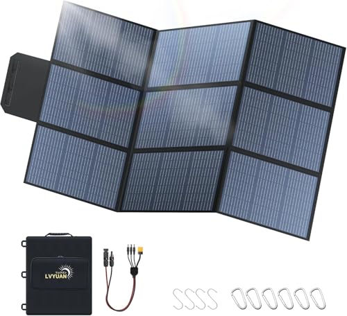 LVYUAN 400W Portable Solar Panel, 36V Foldable Blanket Solar Panel IP64 P-PERC, Upgraded 23% Efficiency for Solar Power Station Generator for Outdoor Camping Backpacking Hiking, 22 Pounds - size: 400 Watt Portable Solar Panel