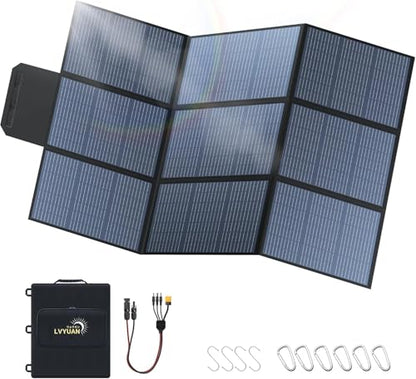 LVYUAN 400W Portable Solar Panel, 36V Foldable Blanket Solar Panel IP64 P-PERC, Upgraded 23% Efficiency for Solar Power Station Generator for Outdoor Camping Backpacking Hiking, 22 Pounds - size: 400 Watt Portable Solar Panel