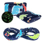 NAPRO Kids 3-in-1 Travel Blanket and Pillow Combo, Convertible Infinity Scarf, Lightweight Neck Support for Airplane, Car & Camping, Glow-in-the-Dark - Dinosaur - color: Dinosaur