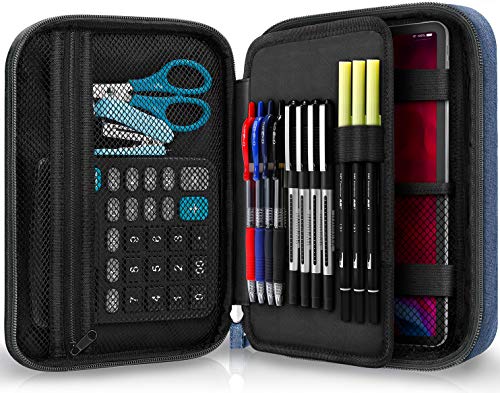 Zannaki Big Capacity Storage Pouch Marker Pen Pencil Case Simple Stationery Bag Box Art Tool & Sketch Storage Boxes for Bullet Journal Middle High School Office College Student Girl Women Adult Teen - color: Navy Blue