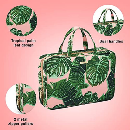 Conair Travel Toiletry Bag - Makeup Bag - Cosmetic Bag -Travel Makeup Bag - color: Pink Palm