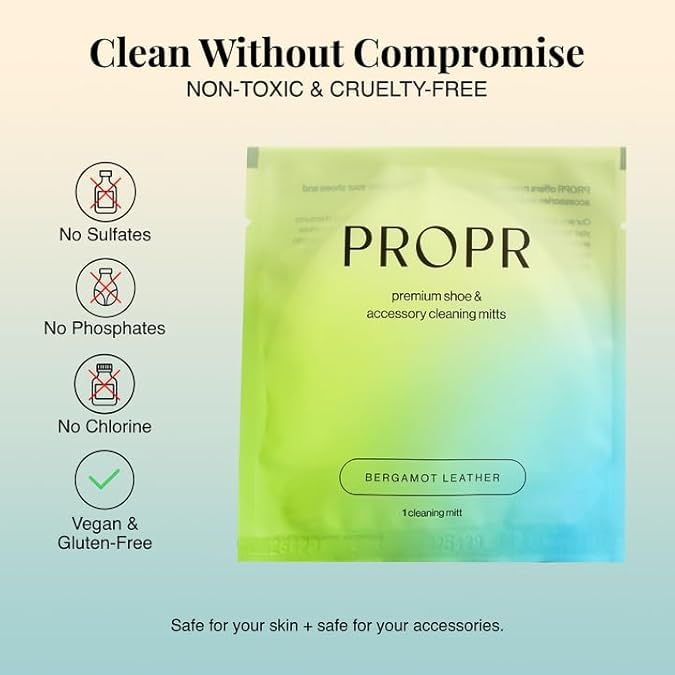 PROPR Premium Double Sided Shoe Cleaning Mitt – Individually Wrapped Travel Shoe Cleaner for Sneakers, Handbags & Leather - style: Refill Pack
