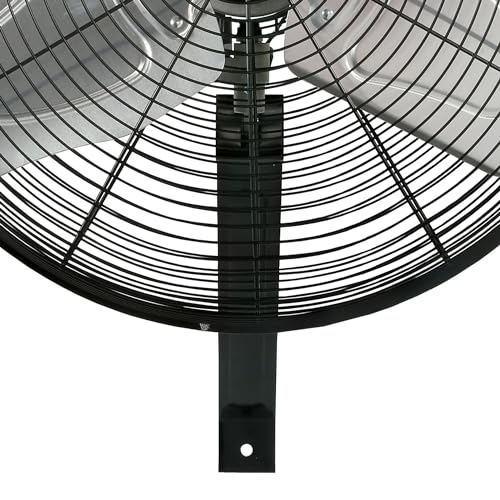 Hurricane Pro Commercial Grade Oscillating Metal Wall Mount Fan w/ 3 Speeds, Black, 20" - Corded Electric Air Cooling Unit w/ Powerful 4600 CFM Airflow for Home, Garage, Gym, Workshop & Greenhouse - style: 20" Pro Commercial Grade