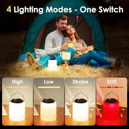 BOBKID LED Camping Lantern, Rechargeable Camping Light, 4 Modes Outdoor Flashlights Lanterns with 1000LM, Water Resistant Portable Emergency Camp Light for Hurricane Hiking Survival Kits - Black - color: Black