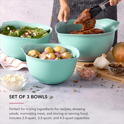 KitchenAid Universal Nesting Plastic Mixing Bowls, Set of 3, Spearmint - color: Spearmint, size: Set of 3