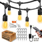 Remote Control Outdoor String Lights 200FT for Outside Patio Lights Waterproof with 63 Replaceable S14 Bulbs for Bistro Pergola Porch Backyard Dimmable, 2200K, Linkable, Hooks, Zip Ties included - size: 200 feet(Remote)