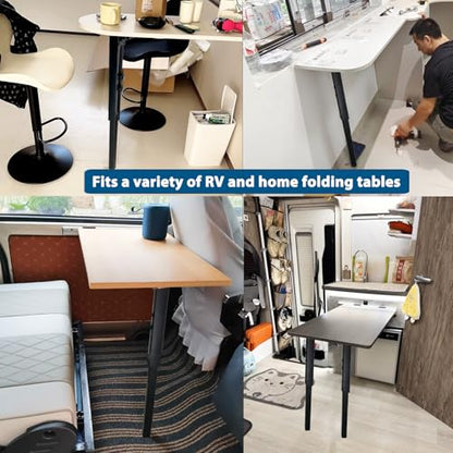 Benbuoo Adjustable Height Table Legs Folding Tall Metal Desk Legs Heavy Duty Foldable Furniture Legs for Tabletops, Computer Table, Office Desk, DIY Desk, RV, Counter, Outdoor Set of 4 - size: S25''-34'' 4pcs