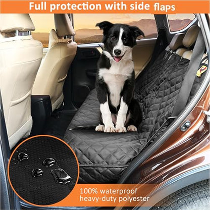 Bark Lover Dog Car Seat Cover for Back Seat, Upgraded Thickened Matte Fabric, Waterproof Car Seat Protector, Non-Slip Backseat Cover for Dogs in Car, Armrest Compatible, Fits Most Cars SUVs & Trucks - color: Black2-DZ