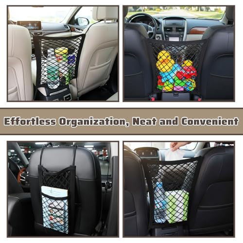 Dog Car Net Barrier Stretchable Mesh Dog Car Barrier For Suv Easy Install Elastic Cars Divider For Dogs with Storage Mesh Safer Driving Separates Pets From Passengers For Safely Cars Suvs Vans