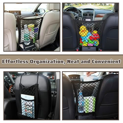 Dog Car Net Barrier Stretchable Mesh Dog Car Barrier For Suv Easy Install Elastic Cars Divider For Dogs with Storage Mesh Safer Driving Separates Pets From Passengers For Safely Cars Suvs Vans