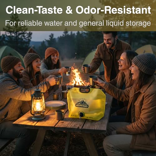 Camping Water Container 2 Gallon Collapsible Water Jug with Spout - Reusable Plastic Flasks, Foldable Empty Gallon Jug for Water Storage, Water Bag for Outdoor Hiking Emergency Prep (2 Pack)