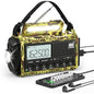 12000mAh/44400mWh Weather Radio, Hand Crank Emergency Radio Portable AM FM Shortwave, Solar Rechargeable Battery Powered Radio with NOAA Alert, USB-C Charger & Adapter, SOS Flashlight for Emergency - color: Camo Green
