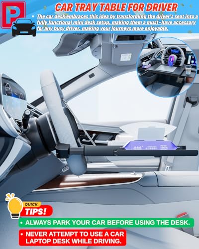 Portable Large Steering Wheel Tray Table for Car - Adjustable Laptop Holder Desk & Food Trays, Car Tray that Fits Over Steering Wheel Cover, Eating Food & Working, Driver Office Accessories - style: Car Laptop Desk