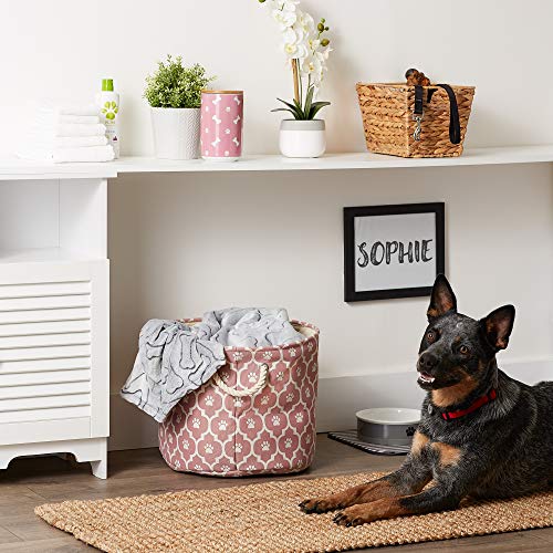 Bone Dry 6192 Pet Storage Collection Lattice Paw Print, Medium Round, Rose - color: Rose, size: Medium Round