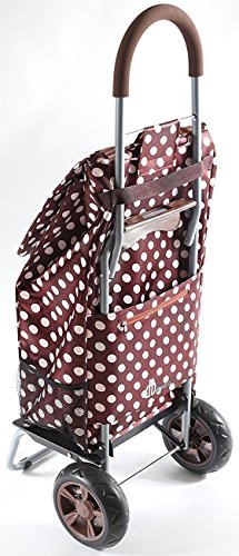 dbest products Trolley Dolly Shopping Grocery Foldable Cart Storage Mom, Brown Polka Dot - color: Brown Polka Dot, style: Cart