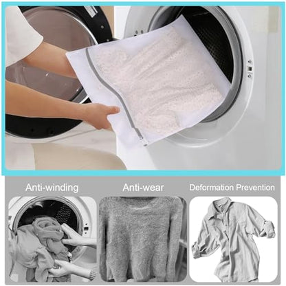 Mesh Laundry Bags for Delicates, Lingerie Wash Bags with Auto-Lock Zipper, 100% Polyester Fine Mesh, White Net, 2XL, 2L, 2S - size: 2S(10x12")+2L(16x20")+2XL(20x24")