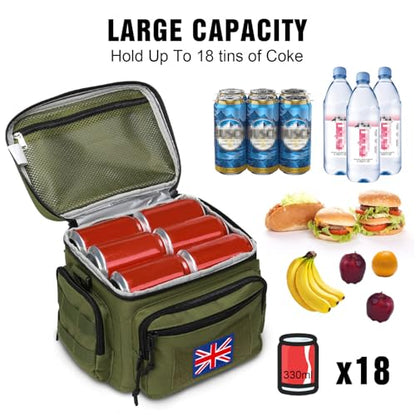 ATRIPACK Lunch Box for Men, Tactical Lunch Bag MOLLE Webbing Leakproof Insulated Large Lunch Cooler Women Adult Meal with Adjustable Shoulder Strap Durable Lunch Pail (Green) - color: Green, size: Medium