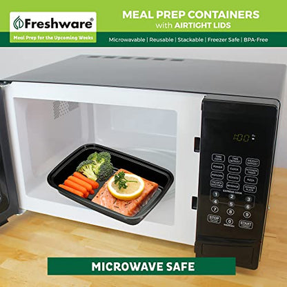 Freshware Meal Prep Containers [50 Pack] 1 Compartment Food Storage Containers with Lids, Bento Box, BPA Free, Stackable, Microwave/Dishwasher/Freezer Safe (16 oz) - size: 16OZ-50PK