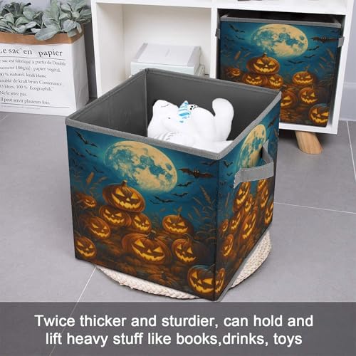 Halloween Pumpkin Foldable Storage Box with Handle Organizer Containers for Home Office Clothes Office Supplies - color: style-5