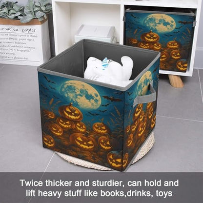 Halloween Pumpkin Foldable Storage Box with Handle Organizer Containers for Home Office Clothes Office Supplies - color: style-5