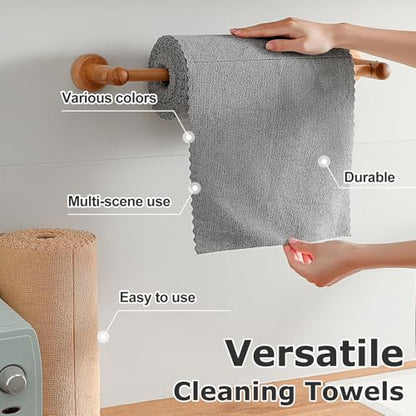 80 Pack Microfiber Cleaning Cloth Roll Reusable Paper Towels 12"x12" Tear Away Cloth, Microfiber Towels for Cars, Wash Cloths, Lint Free Dark Grey Rags for House, Kitchen,Window,Cleaning Supplies - color: Dark Grey