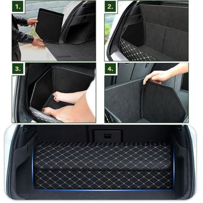 Car Trunk Organizer For Mercedes-Benz GLE 450 - Custom Fit,All-Season Use，Large Space Outdoor,Adjustable Partition Design,Leather,Velcro,For Mercedes-Benz GLE 450 2020-2025 - size: For GLE 450 2020-2025