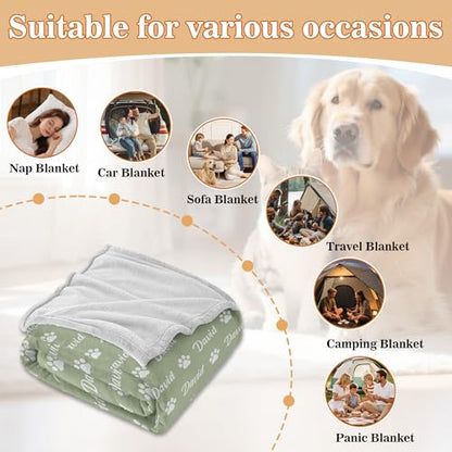 Custom Dog Name Blanket, Personalized Pet Blankets with Name, Throw Blanket for Small Medium Large Dog Puppy Cat, Customized Puppy Blankets for Animal Women Men Lovers Memorial Gift - color: Design1