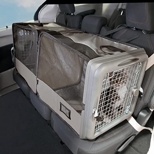 Sport Pet Car Seat Pet Crate with Divider - color: Medium Pop-Up Crate w/ Divider (Tan)