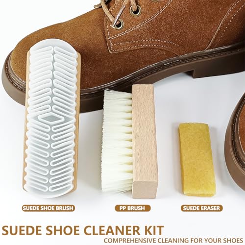 3Pcs Suede Shoe Brush and Eraser Suede Nubuck Cleaning Brush for Shoes - style: 3Pcs Kit