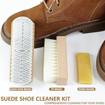 3Pcs Suede Shoe Brush and Eraser Suede Nubuck Cleaning Brush for Shoes - style: 3Pcs Kit