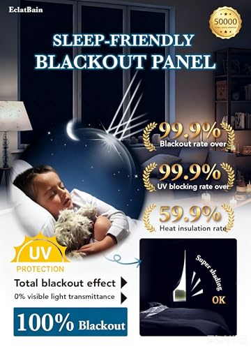 EclatBain 100% Blackout Curtains,Blinds for Indoor Windows,Portable Blackout Shades Freely Cuttable for Baby Nursery, Travel and Bedroom 57"*157" - size: 57"W x 157"H