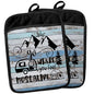 Camping Camper RV Gifts Pot Holders with Pockets, Go Where You Feel Most Alive Pot Holders Heat Resistant Oven Mitts Hot Pads for Campsite RV Kitchen Baking Cooking - color: Louyzhut-2