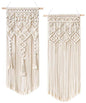 Mkono 2 Pcs Macrame Woven Wall Hanging Boho Chic Geometric Art Decor - Beautiful Bedroom Nursery Apartment Home Decoration, Gift for Girls Adults Birthday Christmas, 28" L x 13" W - size: Medium