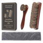 3PCS 100% Horse Hair Shoe Brush Set for Leather Boots Horsehair Brush for Polishing Cleaning Buffing Professional Shoe Shine Kit for Men Suede Boot Care Conditioner Accessories Tool