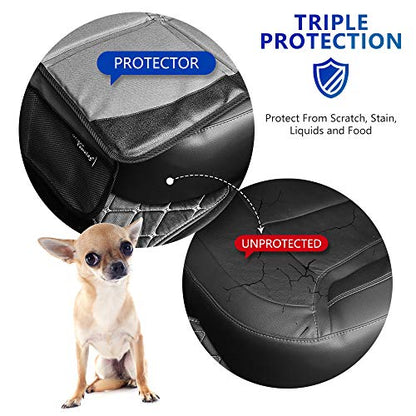 2 Pack Large Car Seat Protectors for Child & Baby, Thick Padding Waterproof, Auto Vehicle Leather Seats & Dog Mat Cover Pads, Grey - color: Grey