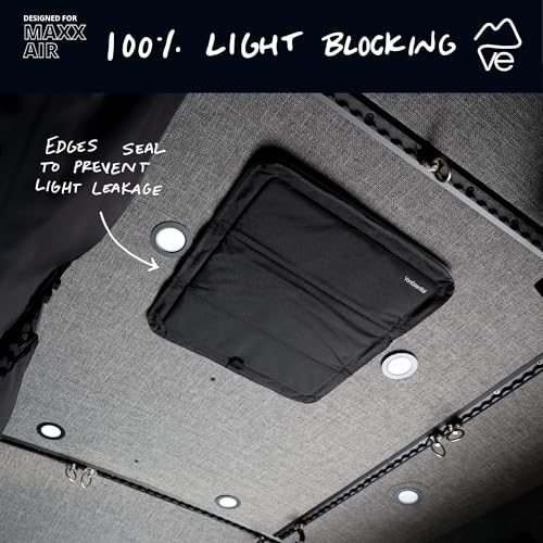 VanEssential Magnetic Insulated Blackout Roof Vent Cover Designed for (MaxxAir/Fantastic Fan) 16.5" x 16.5" - Reflective | Black - color: Reflective | Black