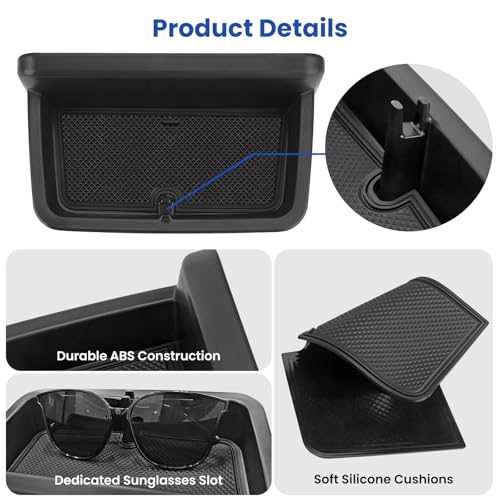 8-Inch Screen Only Dashboard Organizer for Nissan Rogue 2021-2026, Behind Screen Dashboard Tray for 21-26 S/SV, 21-23 SL, 25-26 Rock Creek, Anti-Slip ABS Storage Box with Sunglasses Holder