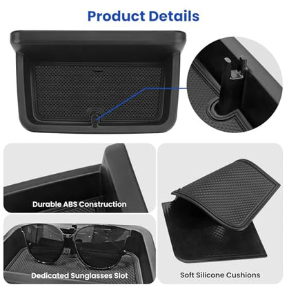 8-Inch Screen Only Dashboard Organizer for Nissan Rogue 2021-2026, Behind Screen Dashboard Tray for 21-26 S/SV, 21-23 SL, 25-26 Rock Creek, Anti-Slip ABS Storage Box with Sunglasses Holder