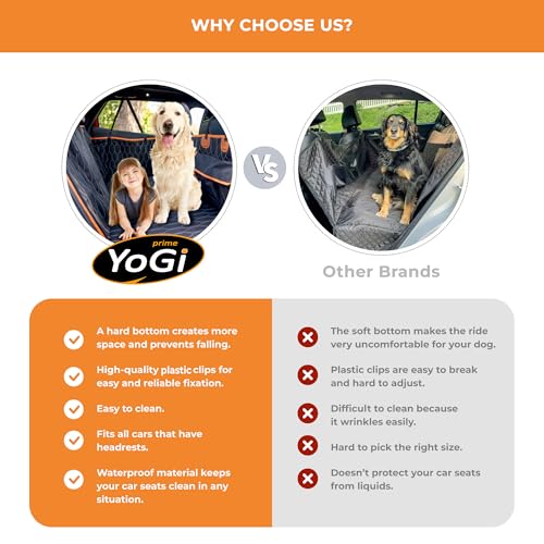 Dog Seat Cover for Back Seat | Extended Dog Car Seat Cover for Back Seat, Car Seats for Pets, Waterproof, Durable, Extra Space with Hard Bottom, Pet Seat Protector for Dogs