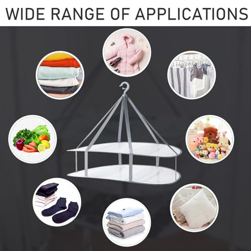 2 Tier Folding Mesh Clothes Drying Rack with Internal Fixation Stackable Sweater Drying Rack Portable Hanging Laundry Rack for Sweater,T-Shirt,Delicates,Swimsuit (2 Pack) - size: 2 Tier
