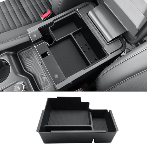 CDEFG for 2026 Ford Explorer Center Console Organizer for 2025 2026 Ford Explorer (Active/ST-Line/Tremor/Platinum/ST) Accessories Middle Console Tray Armrest Storage Box - color: Single-Layer for 2026 Explorer