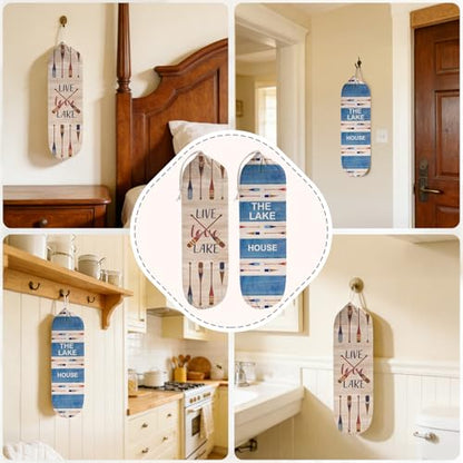 2Pcs Lake House Plastic Bag Holder for Kitchen Essentials, Reusable Hanging Grocery Bag Organizer, Washable Large Grocery Trash Bags Storage Dispenser Lake House Decor for the Home - style: Lake House