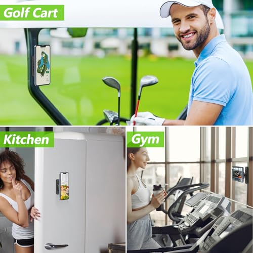 Magnetic Golf Cart Phone Holder Compatible with MagSafe iPhone and Android Fits EZGO, Club Car, Yamaha, Icon, Golf Cart Accessories Valentines Day Gifts for Him Men Women Golfers