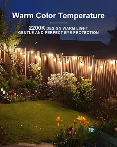 Lightdot 450FT Outdoor String Lights, LED Bistro String Lights with Shatterproof ST38 Bulbs, 2200K Dimmable, Waterproof Hanging Lights for Porch, Party, Garden, Backyard, Balcony - size: 450 ft