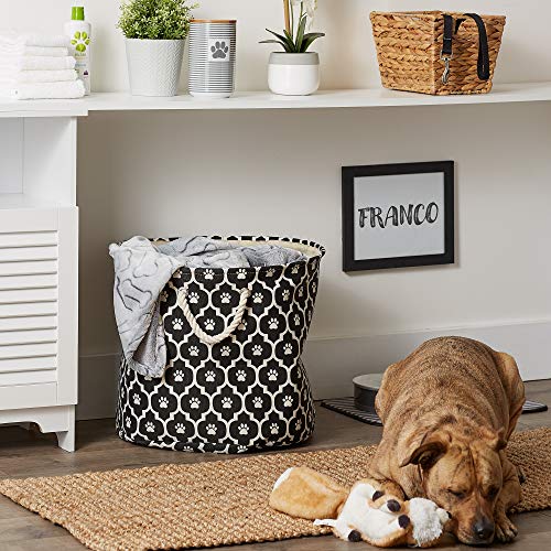 Bone Dry 6192 Pet Storage Collection Lattice Paw Print, Large Round, Black - color: Black, size: Large Round